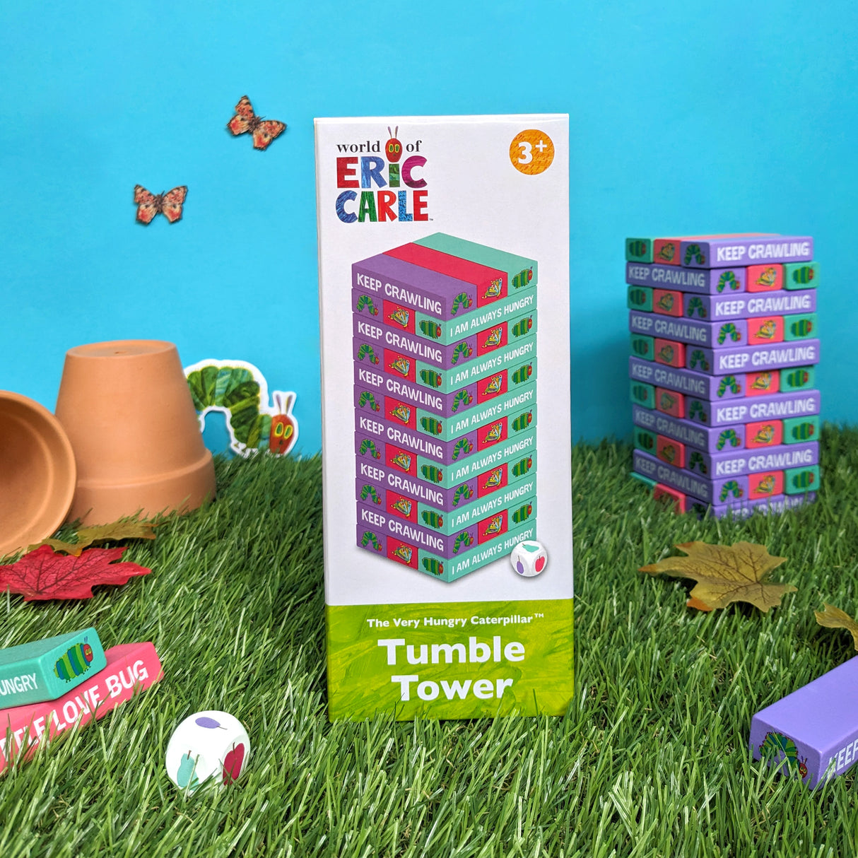 The Very Hungry Caterpillar Tumble Tower Game - Wooden Stacking Set With Dice