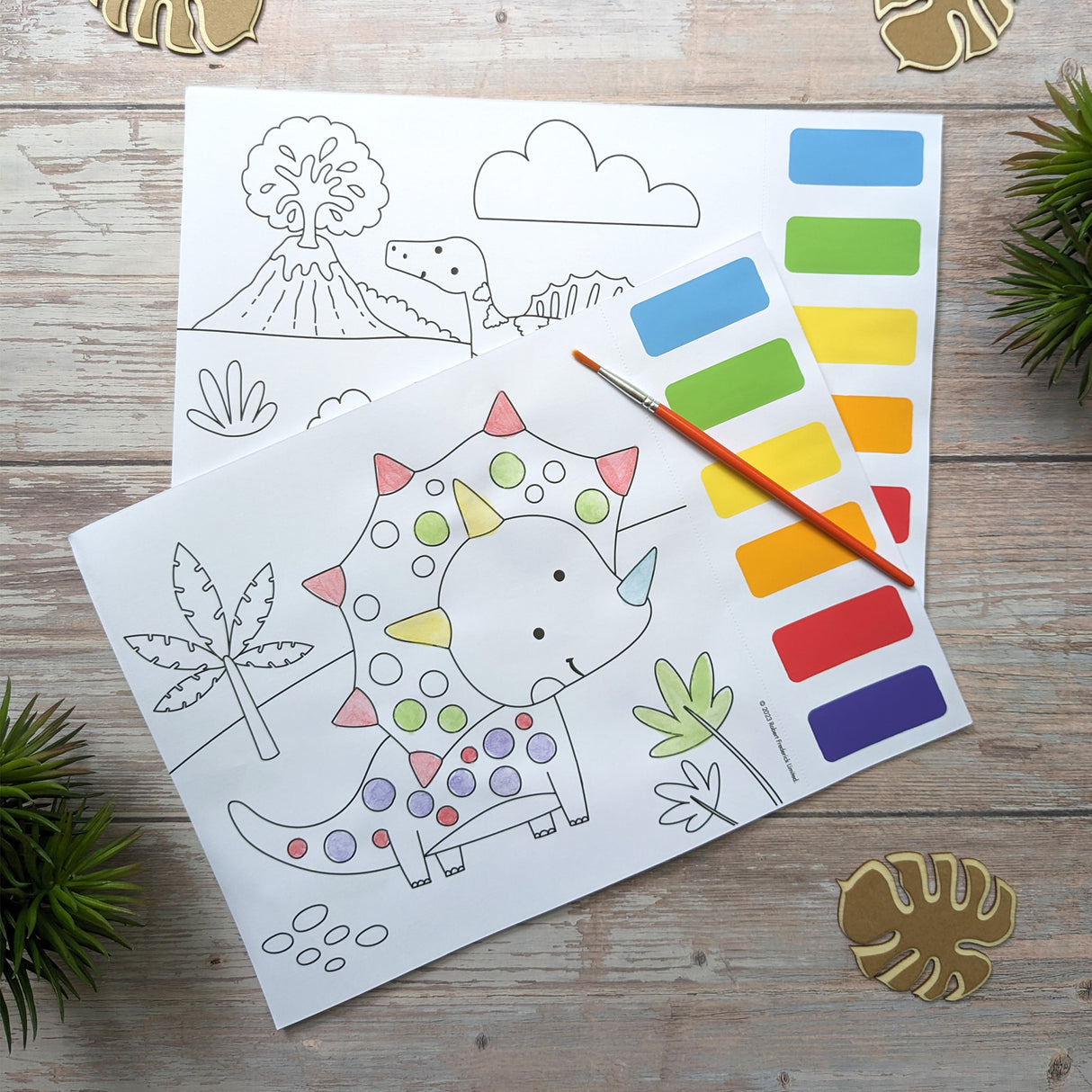 Dinosaurs Paint Palette Art Set - For Ages 3 to 8 Years - Just Add Water