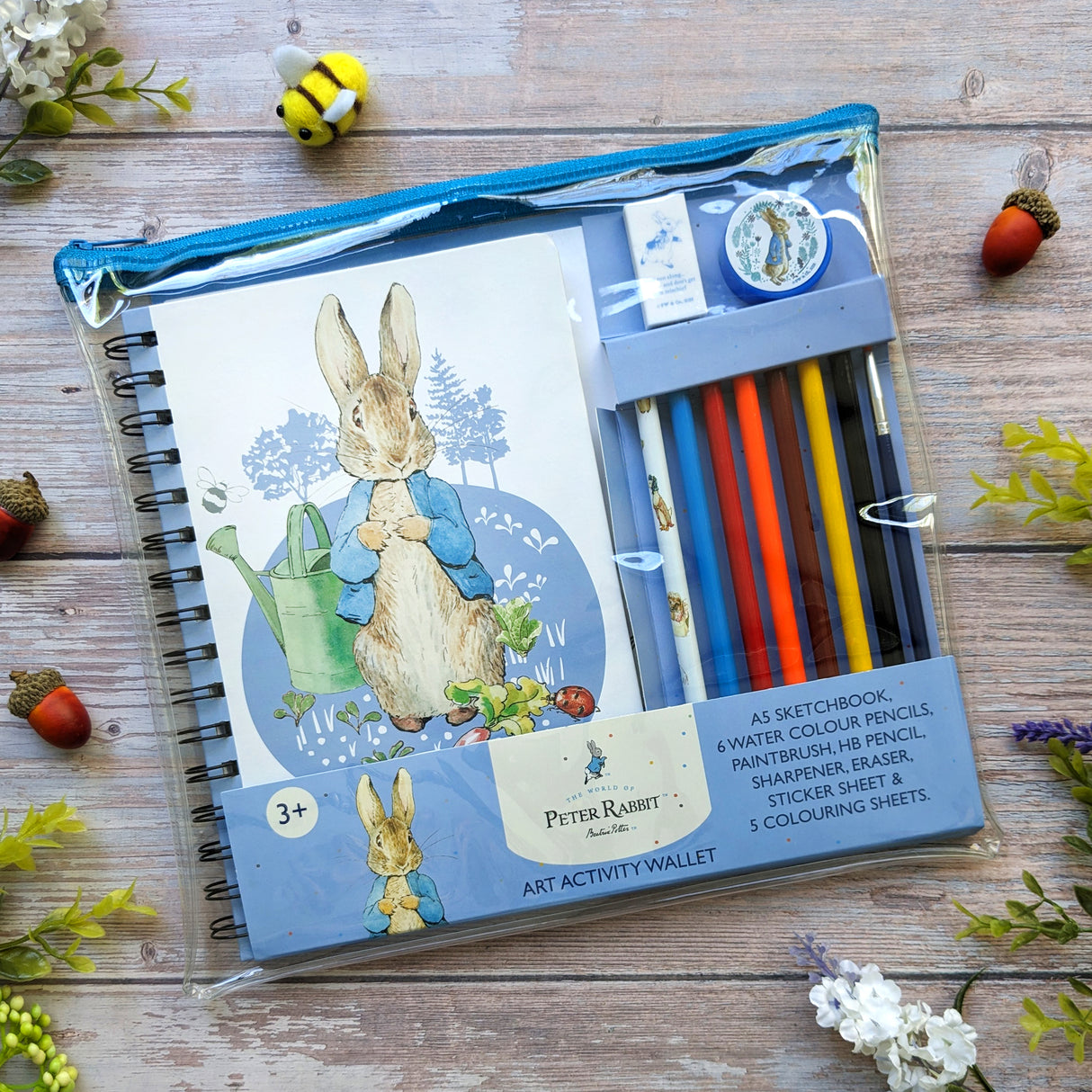 Peter Rabbit Children's Art Activity Wallet - With Sketchbook, Pencils and Stickers