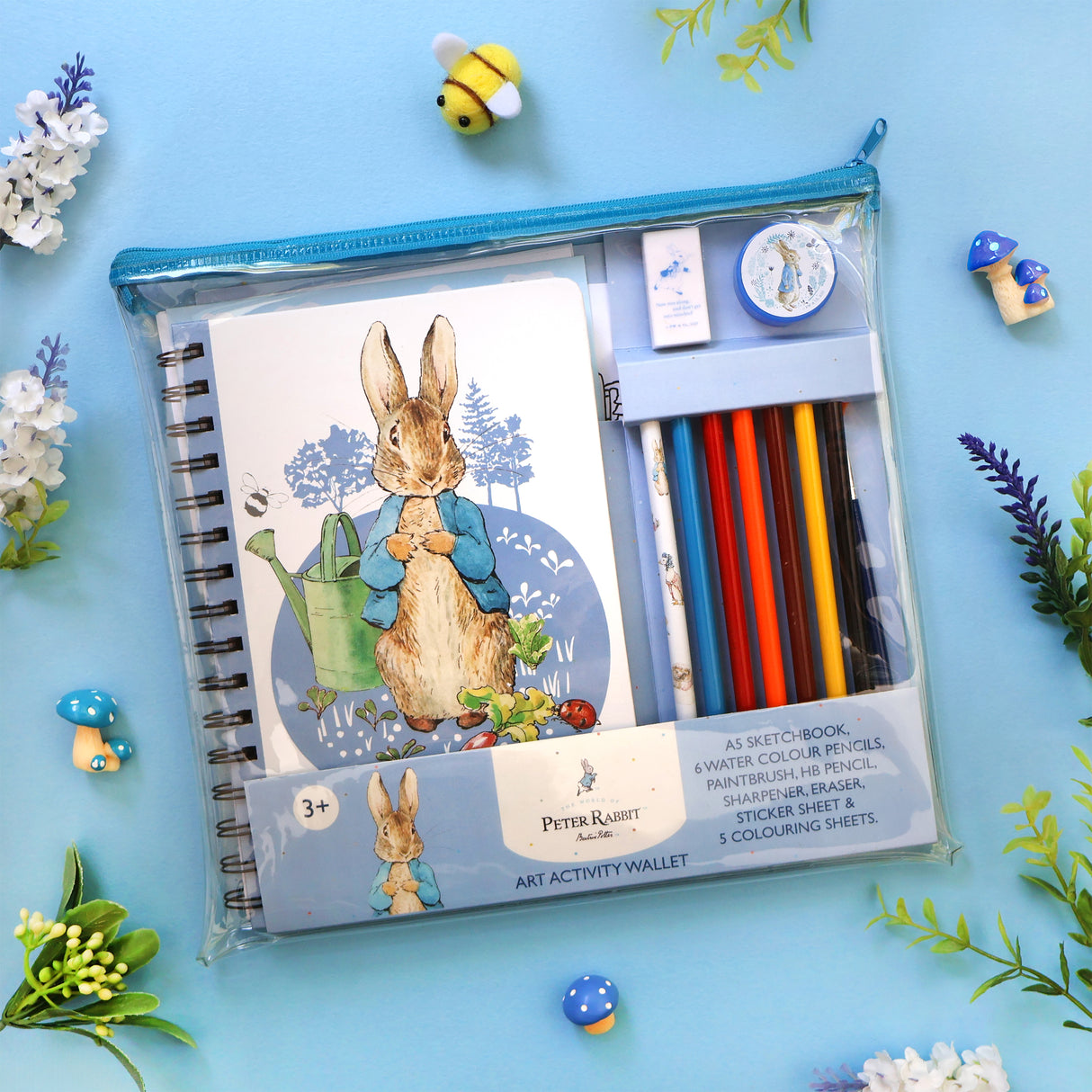 Peter Rabbit Children's Art Activity Wallet - With Sketchbook, Pencils and Stickers
