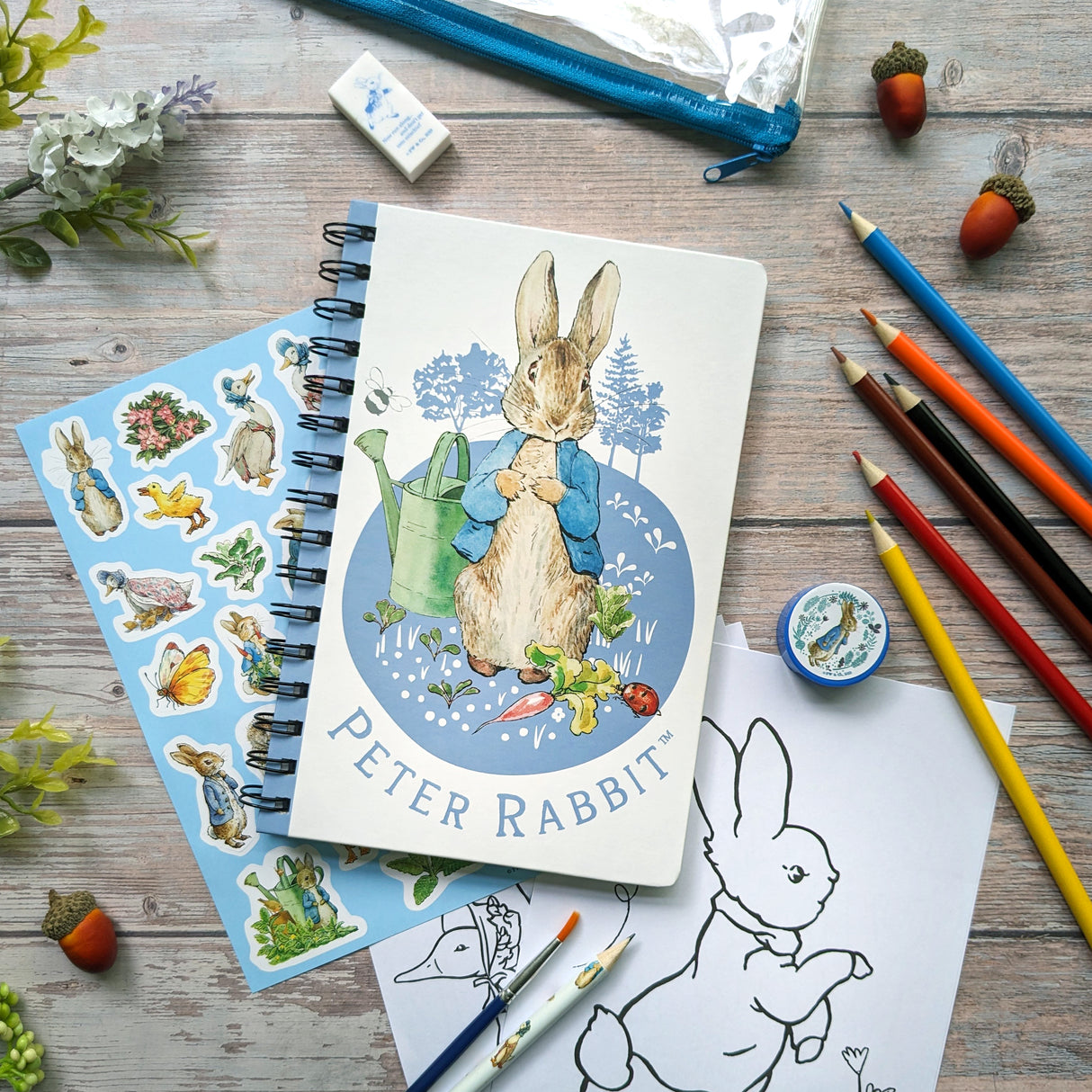 Peter Rabbit Children's Art Activity Wallet - With Sketchbook, Pencils and Stickers