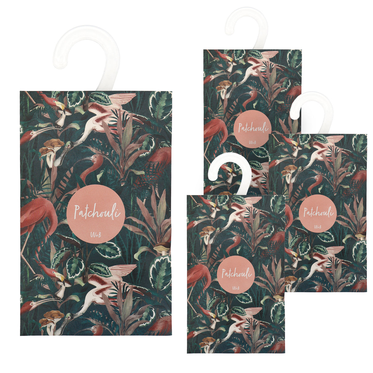 Willow and Belle Scented Hanging Sachet - Set of 4 Patchouli - Jungle Green Design