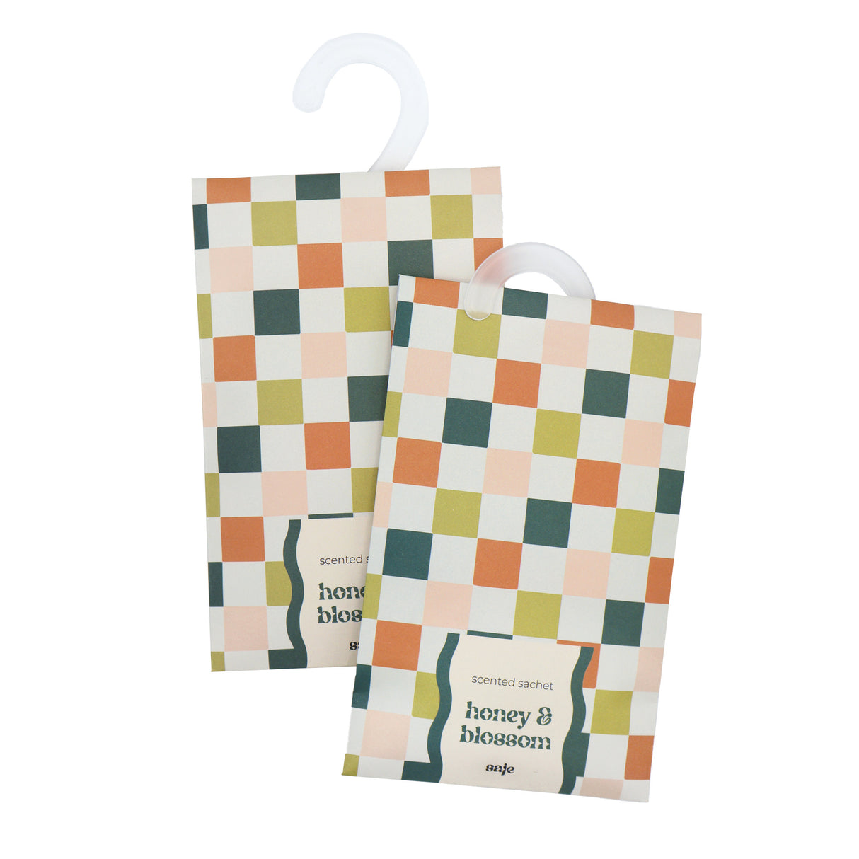 Saje Scented Hanging Sachet - Set of 4 Honey and Blossom - Chess Design