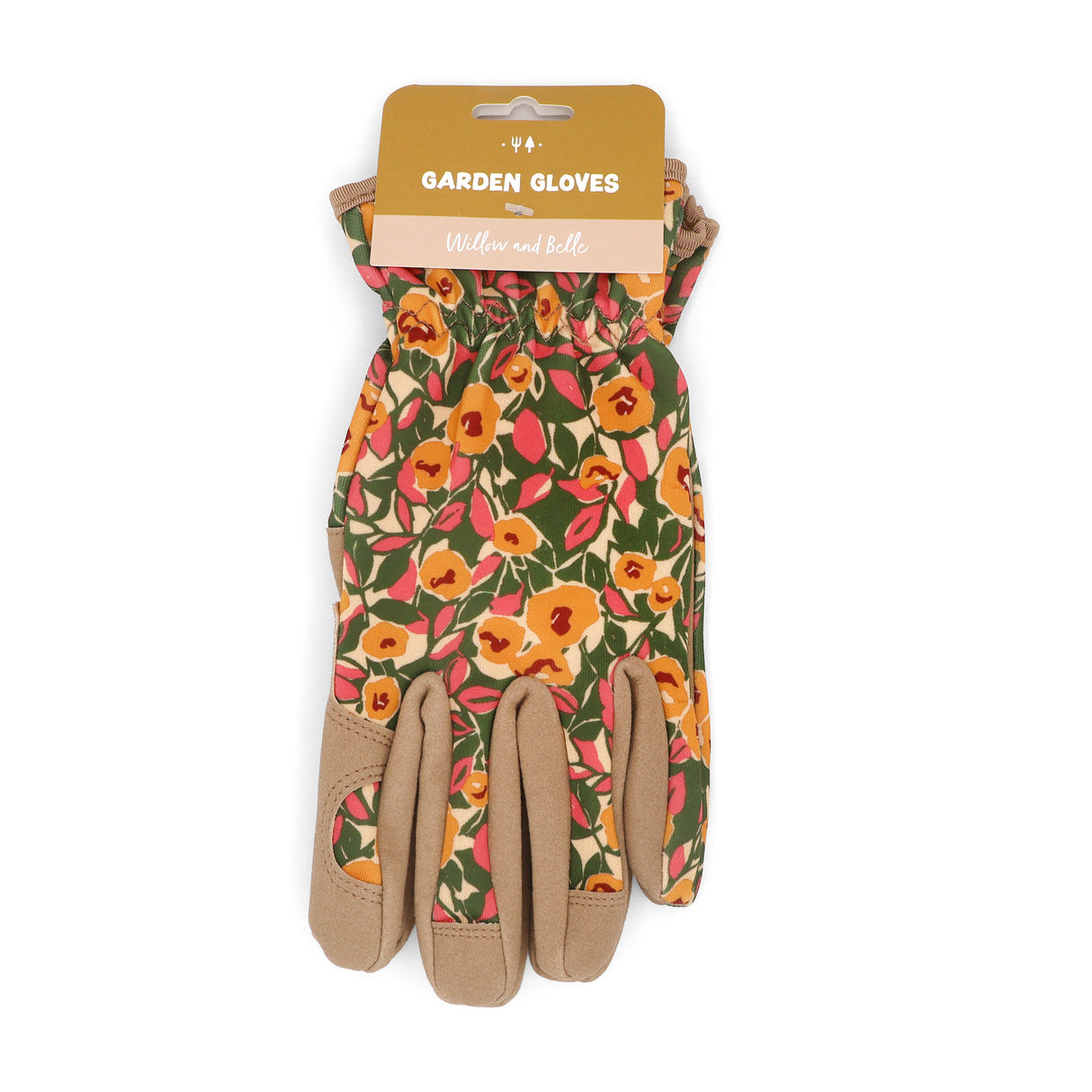 Willow and Belle Outdoor Gardening Gloves - Women's One Size - Padded with Elastic Cuffs
