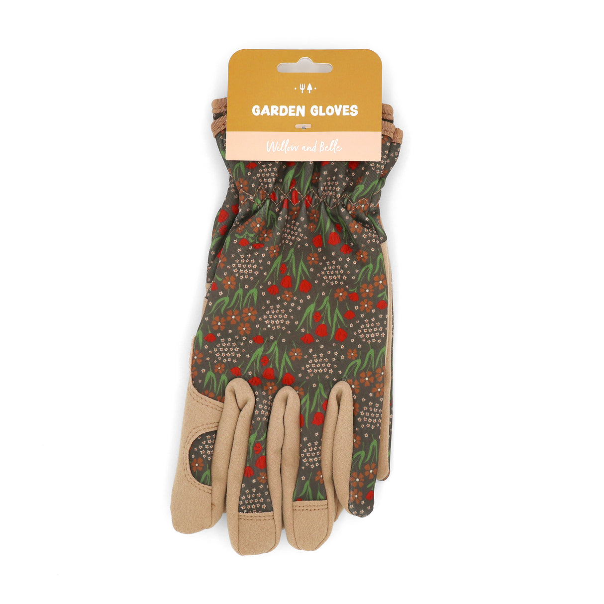 Willow and Belle Outdoor Gardening Gloves - Women's One Size - Padded with Elastic Cuffs