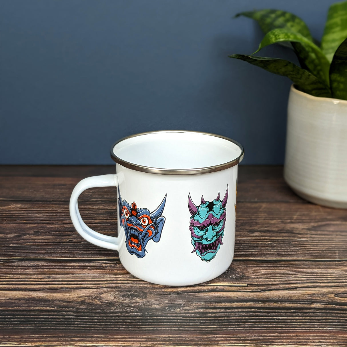 Demon Faces Enamel Mug