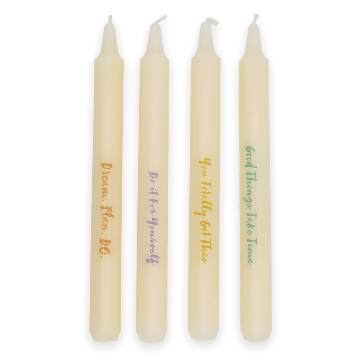 Willow and Belle Quote Design Table Candles In Gift Box Set Of Four
