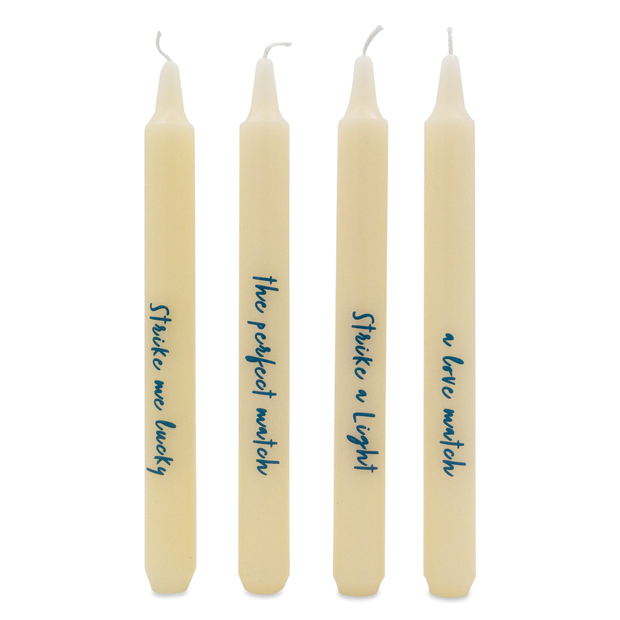 Willow and Belle Quote Design Table Candles In Gift Box Set Of Four