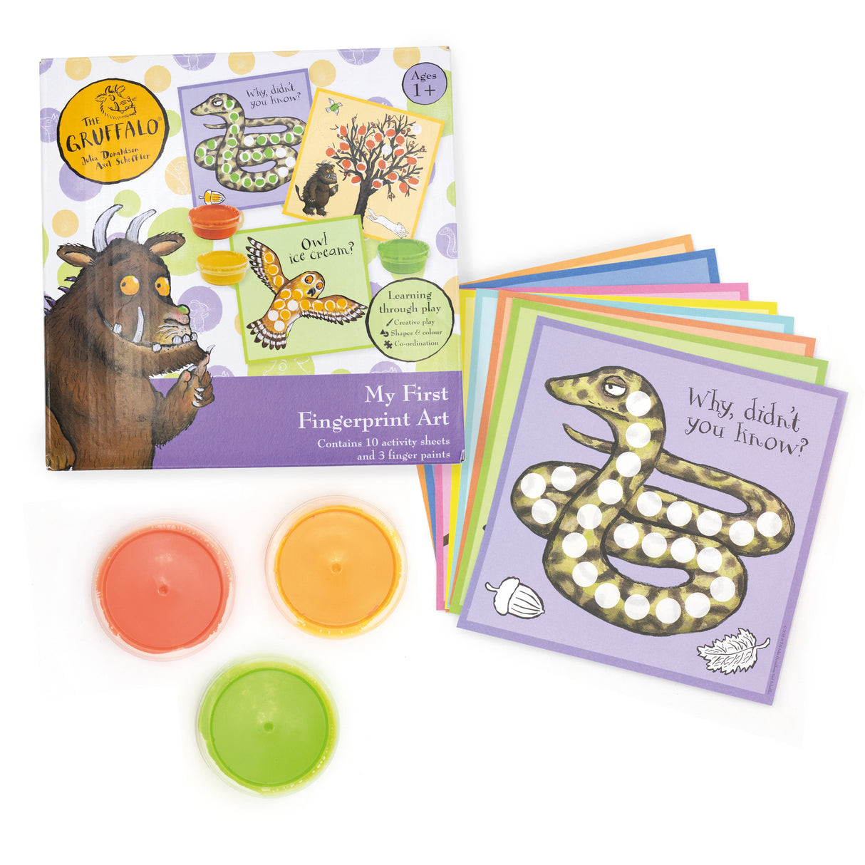 The Gruffalo My First Fingerprint Art Kit – Toddler Craft Set with Paints & Colouring Sheets