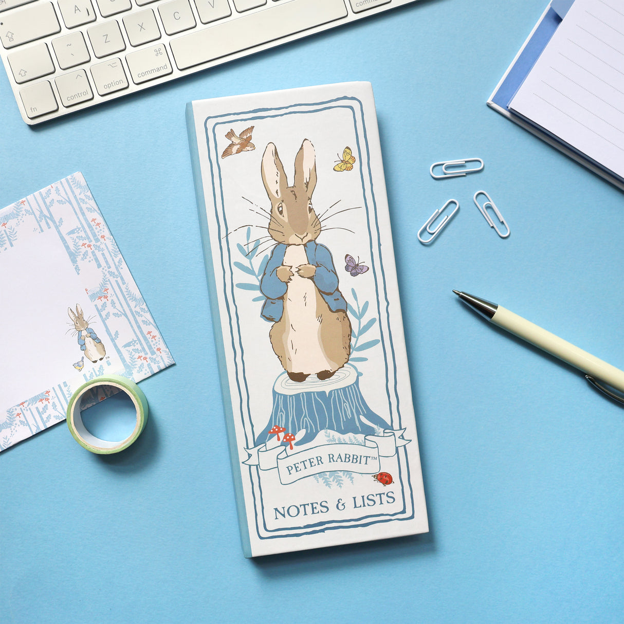 Peter Rabbit Tall Notepad and List Set with Pencil - Forest Picnic Design