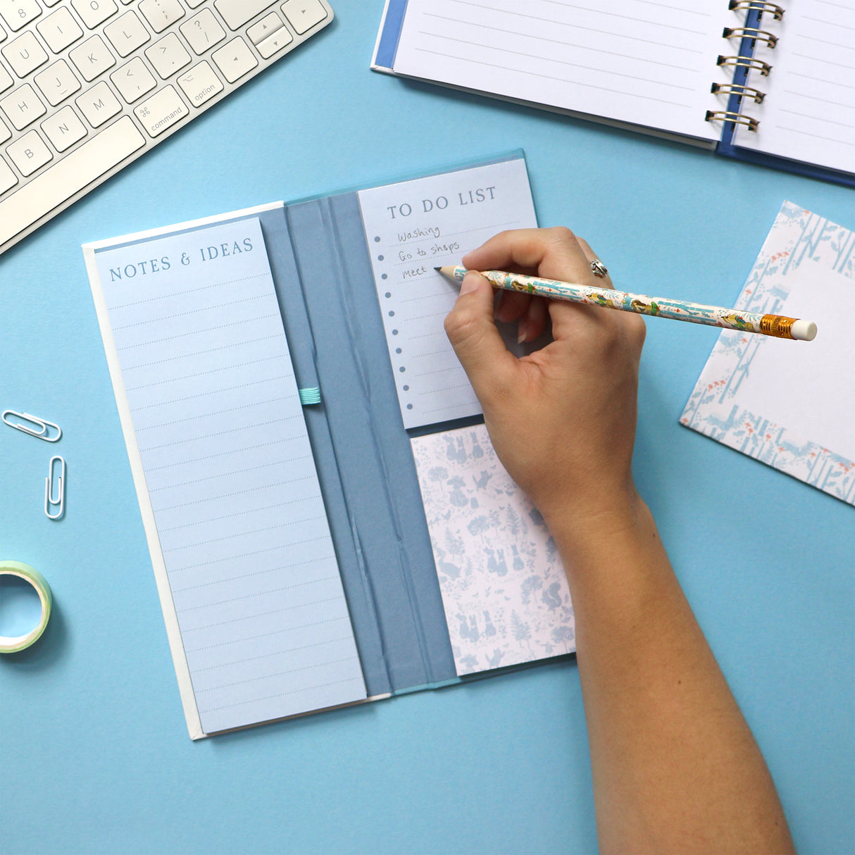 Peter Rabbit Tall Notepad and List Set with Pencil - Forest Picnic Design