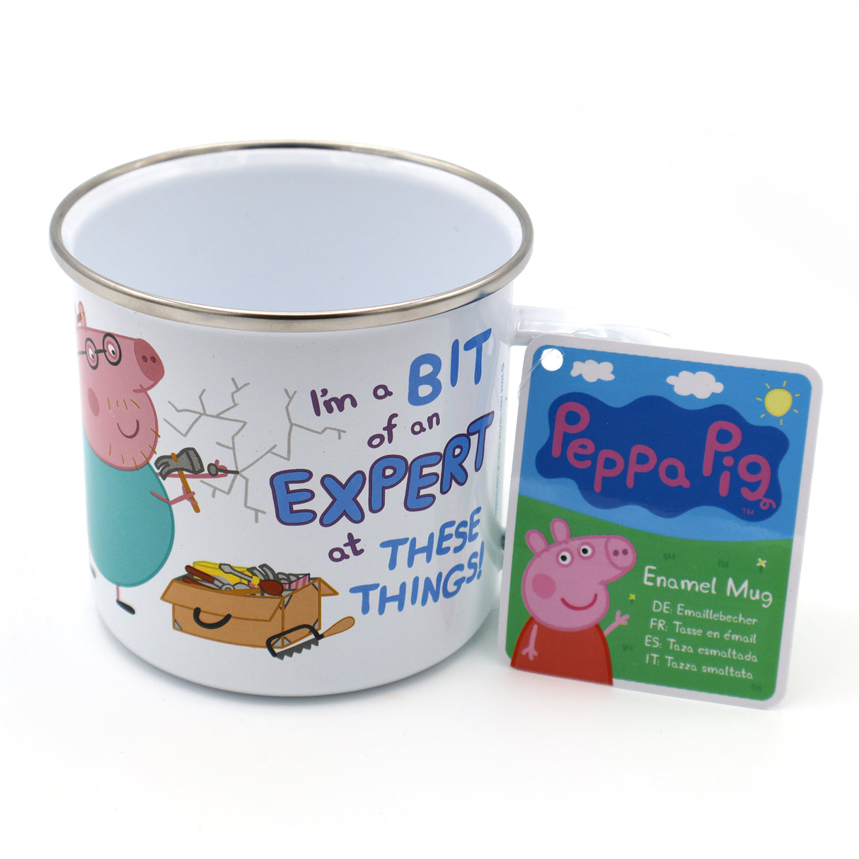 Peppa Pig Enamel Mug - Daddy Loves Chocolate Cake Design