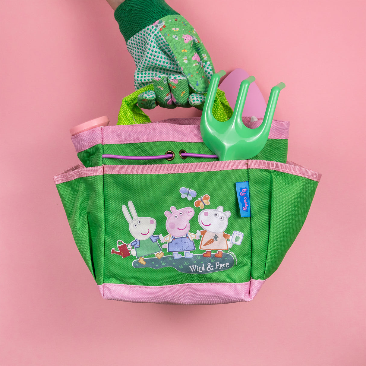 Peppa Pig Kids Gardening Set – 5 Piece Garden Tools with Gloves, Watering Can & Carry Bag – Outdoor Play for Children
