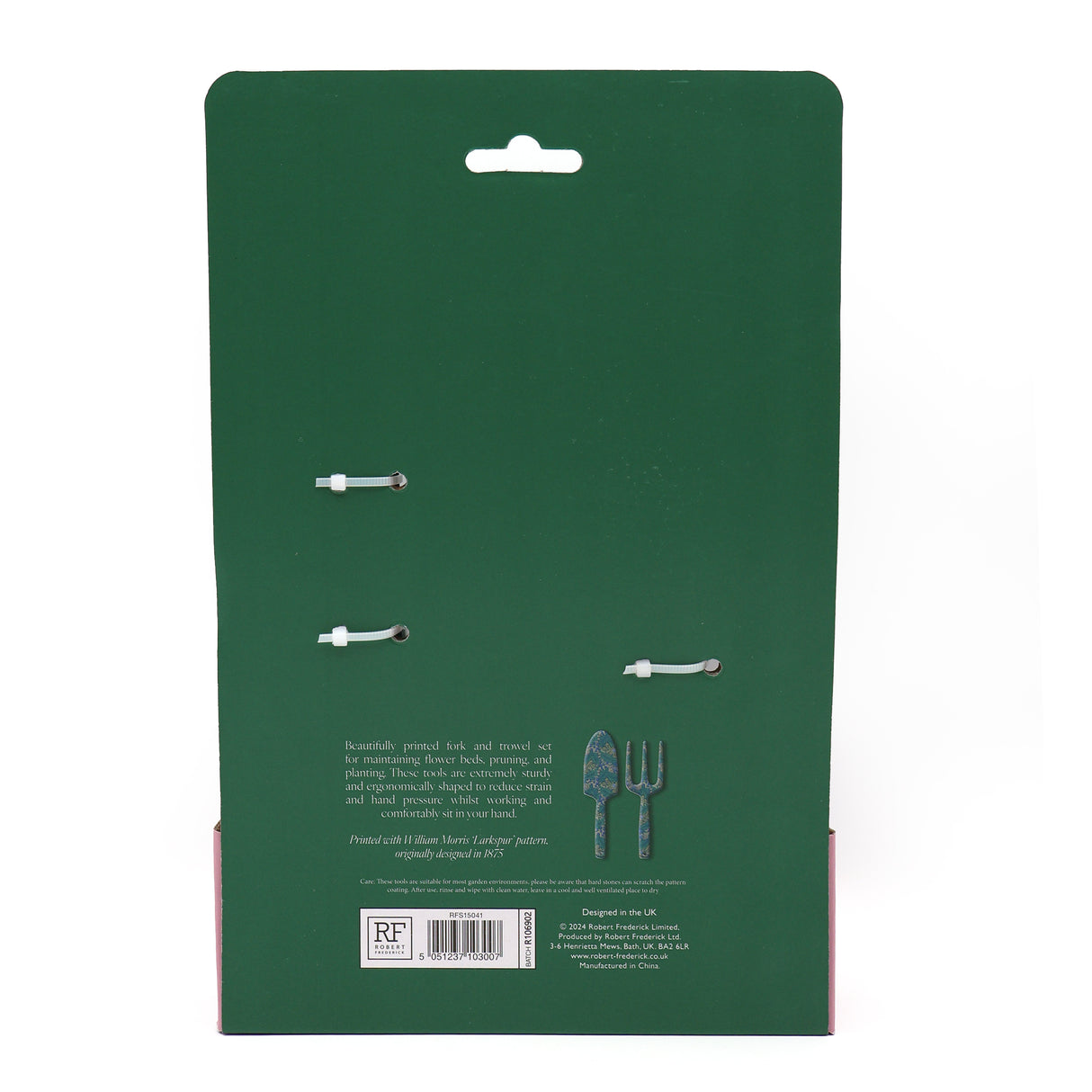 Orange Grove Fork and Trowel Garden Tool Set - William Morris Larkspur Design