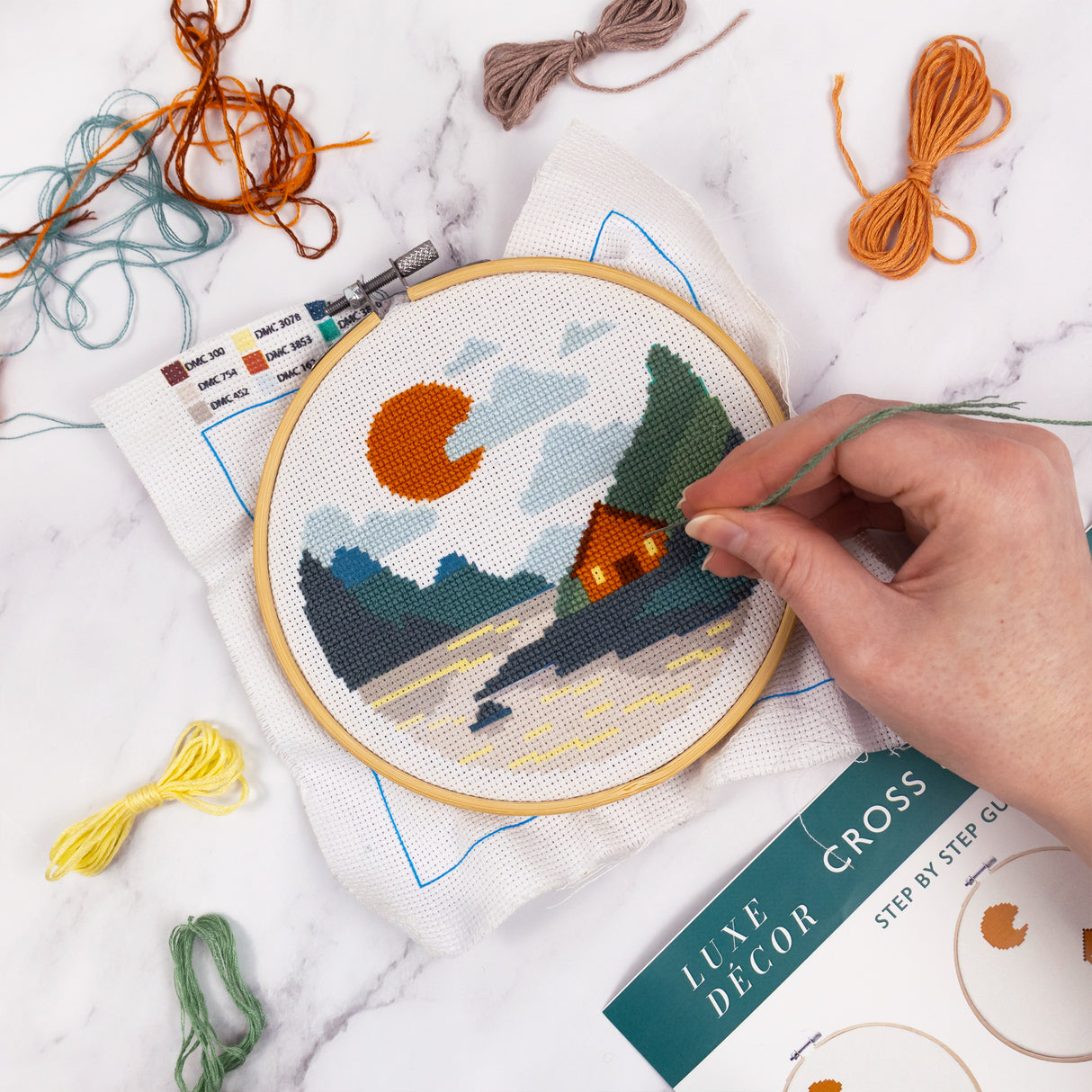 Cross Stitch Kit – Adult Craft Set – Two Designs Included