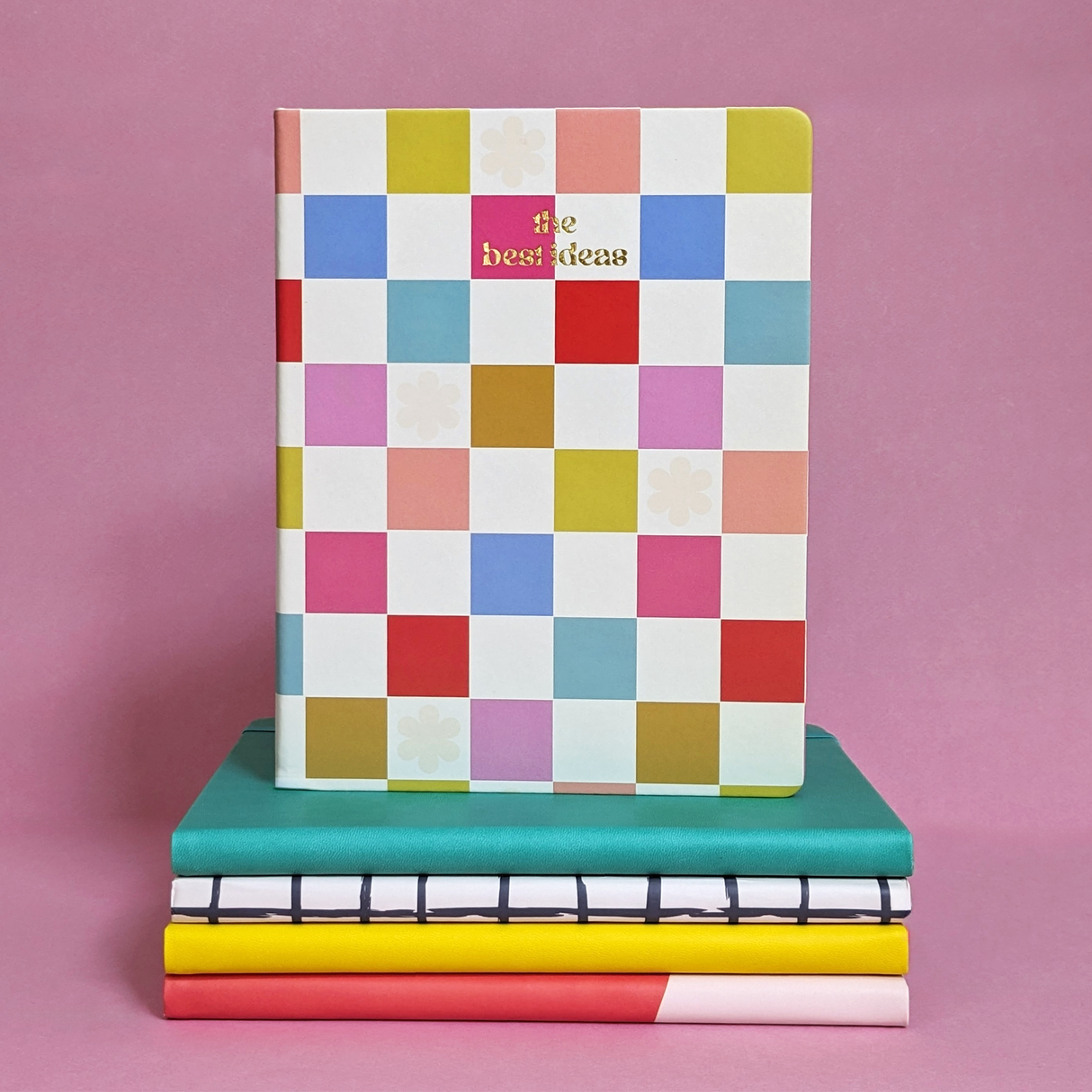 Journal Notebook - Rainbow Check B5 Design