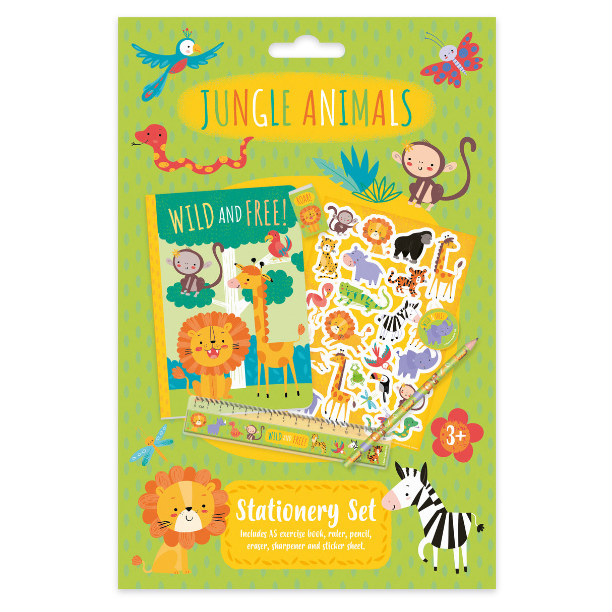 Jungle Animals Children’s Stationery Set with Stickers