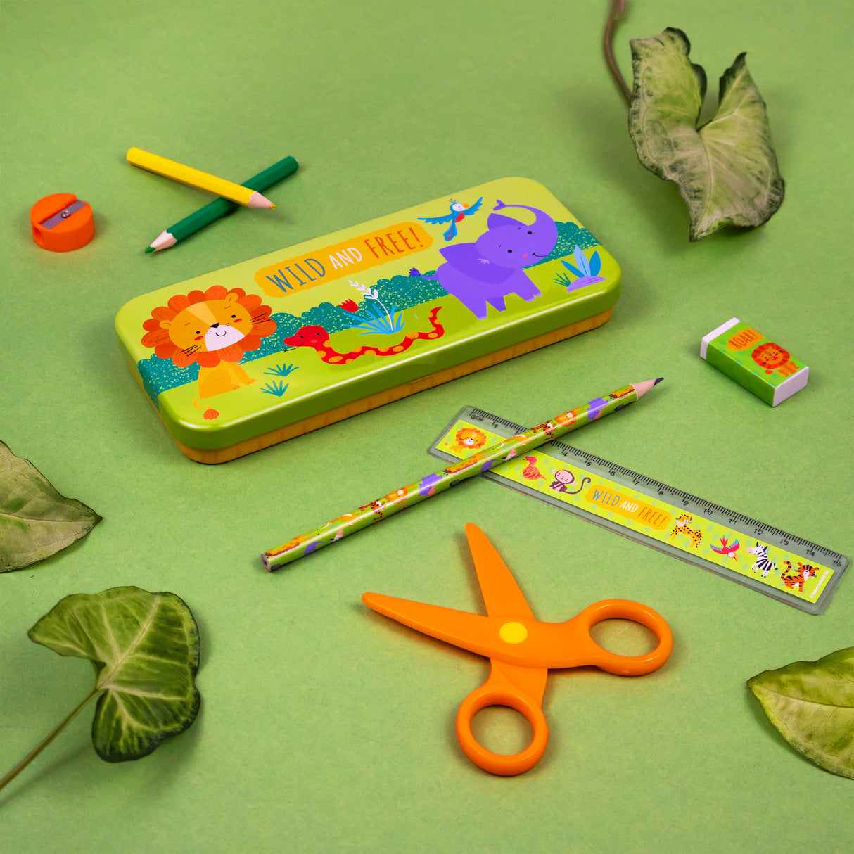 Jungle Animals Children’s Stationery Tin Set