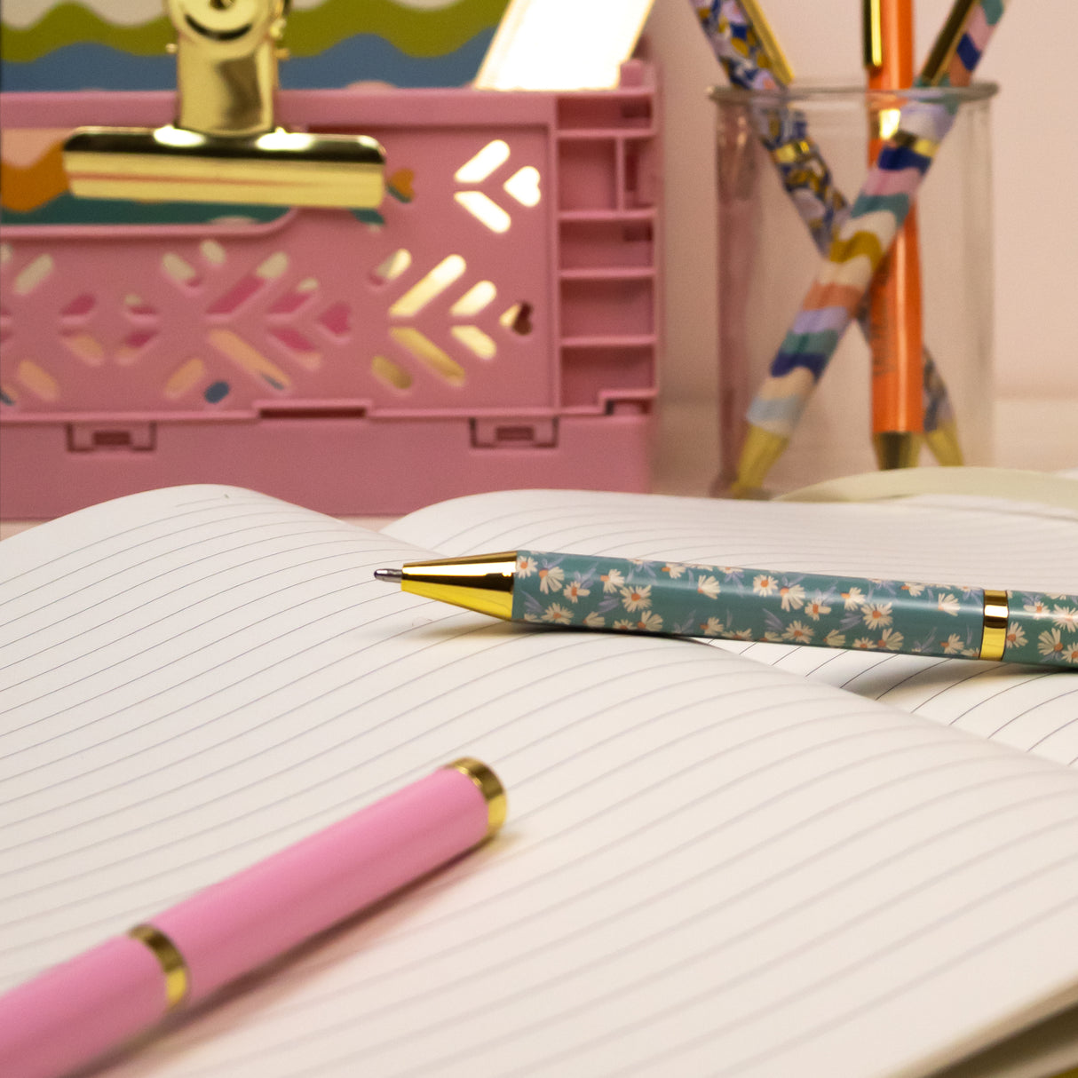 Willow and Belle Mixed Design Ballpoint Pens in Gift Box – Set of 5 Pens