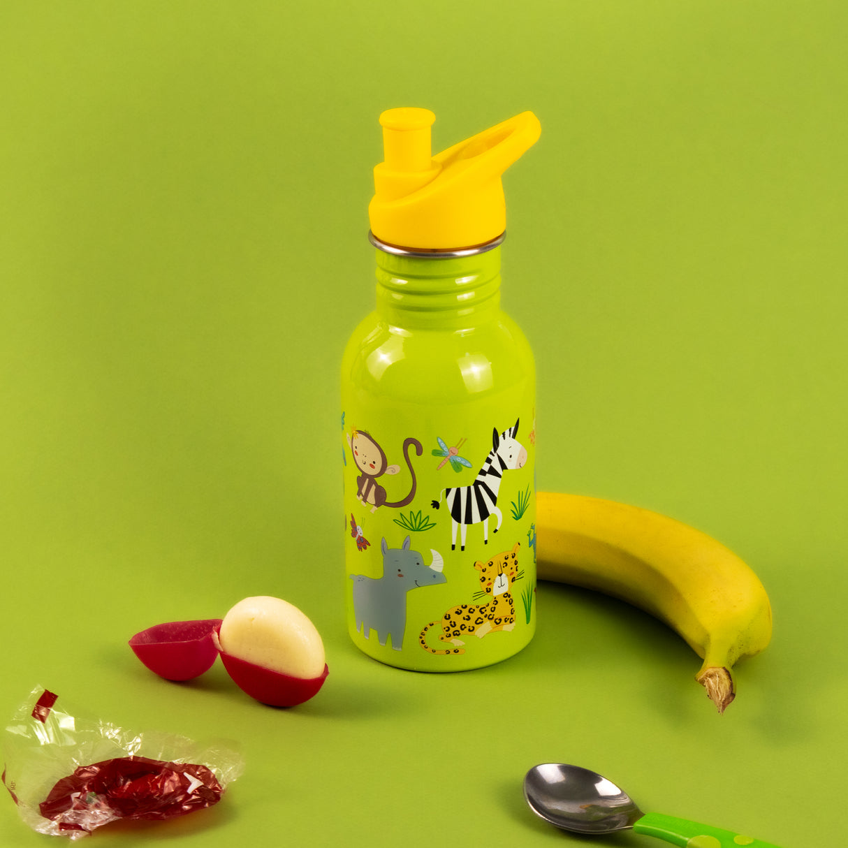 Kids Jungle Animals Water Bottle – 500ml Stainless Steel