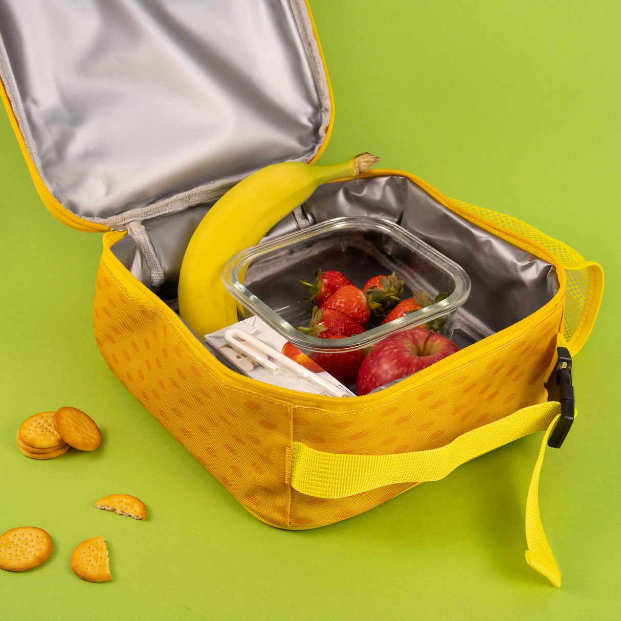 Children’s Jungle Animal Lunch Bag – Insulated Lunchbox with Side Pocket