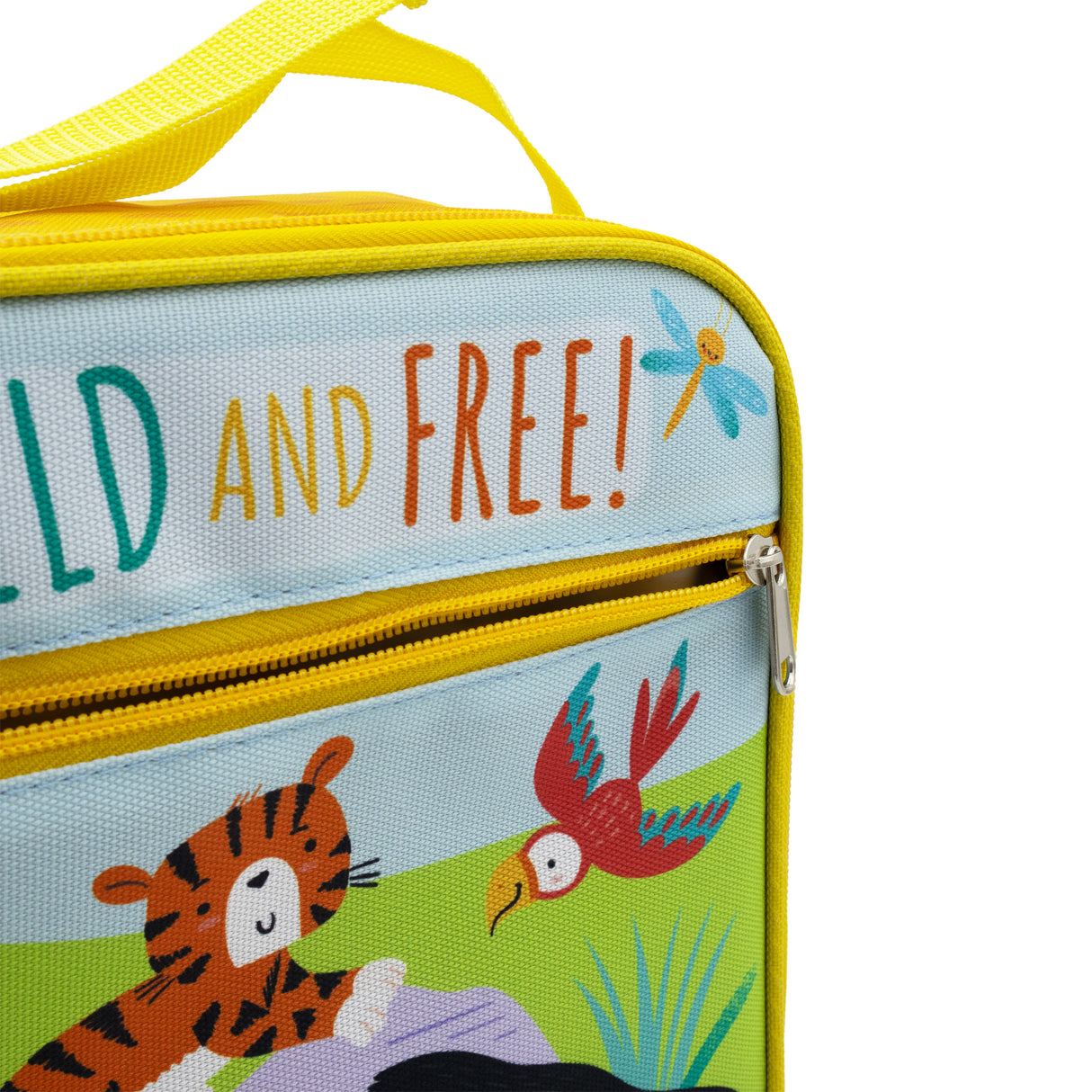 Children’s Jungle Animal Lunch Bag – Insulated Lunchbox with Side Pocket