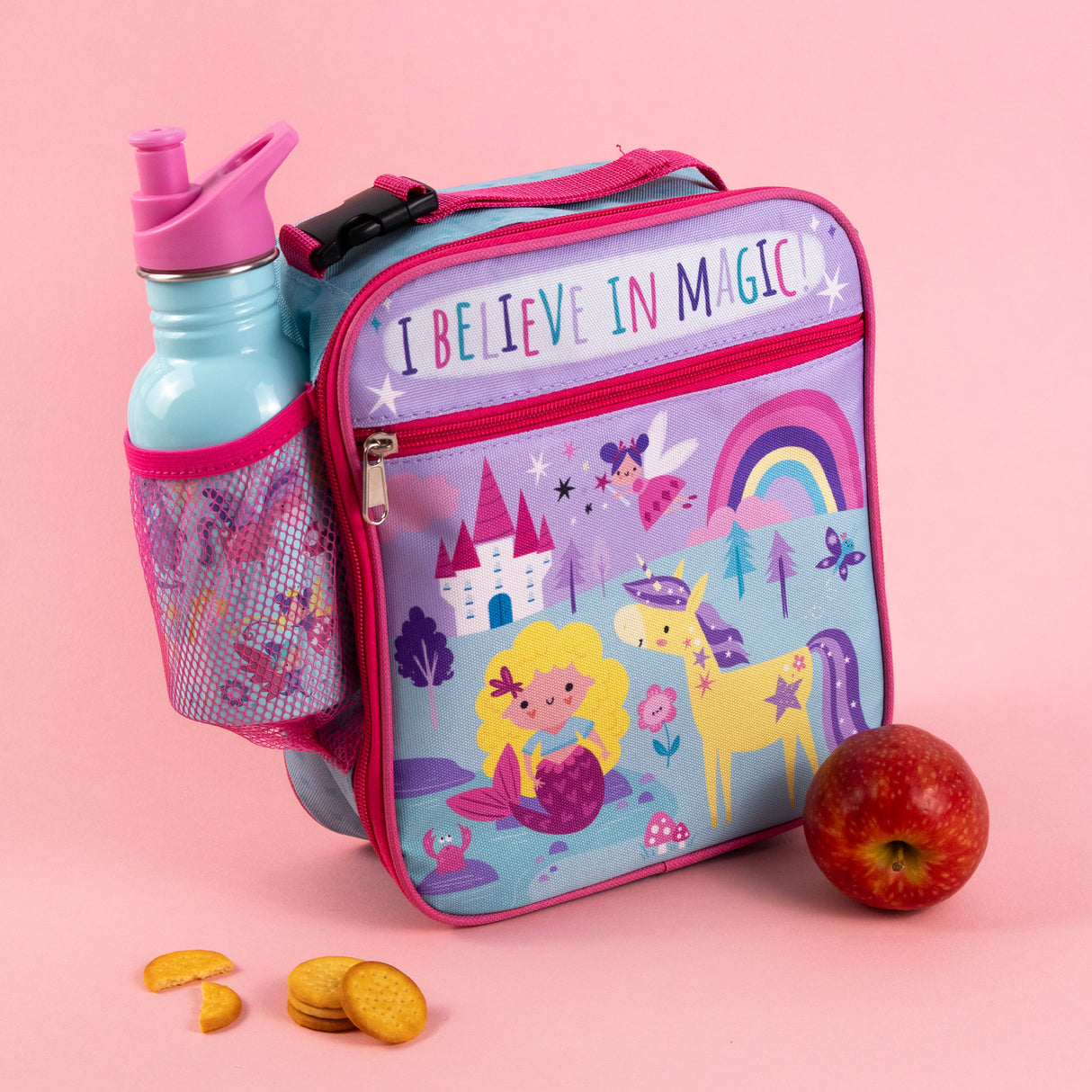 Children’s Magical Creatures Lunch Bag – Insulated Lunchbox with Side Pocket