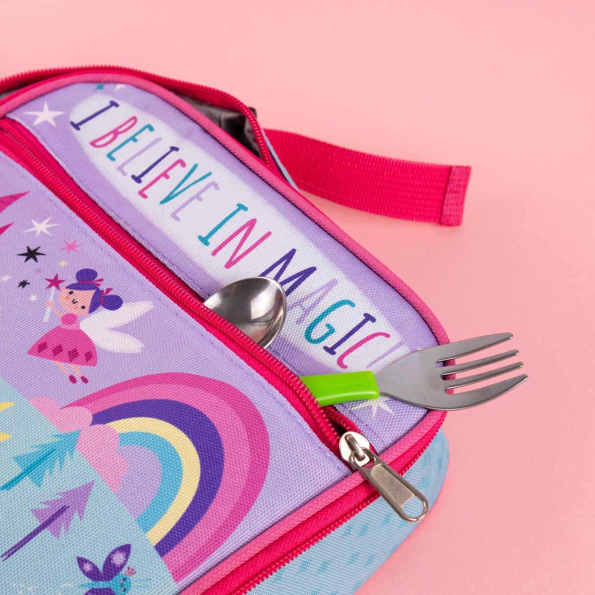 Children’s Magical Creatures Lunch Bag – Insulated Lunchbox with Side Pocket