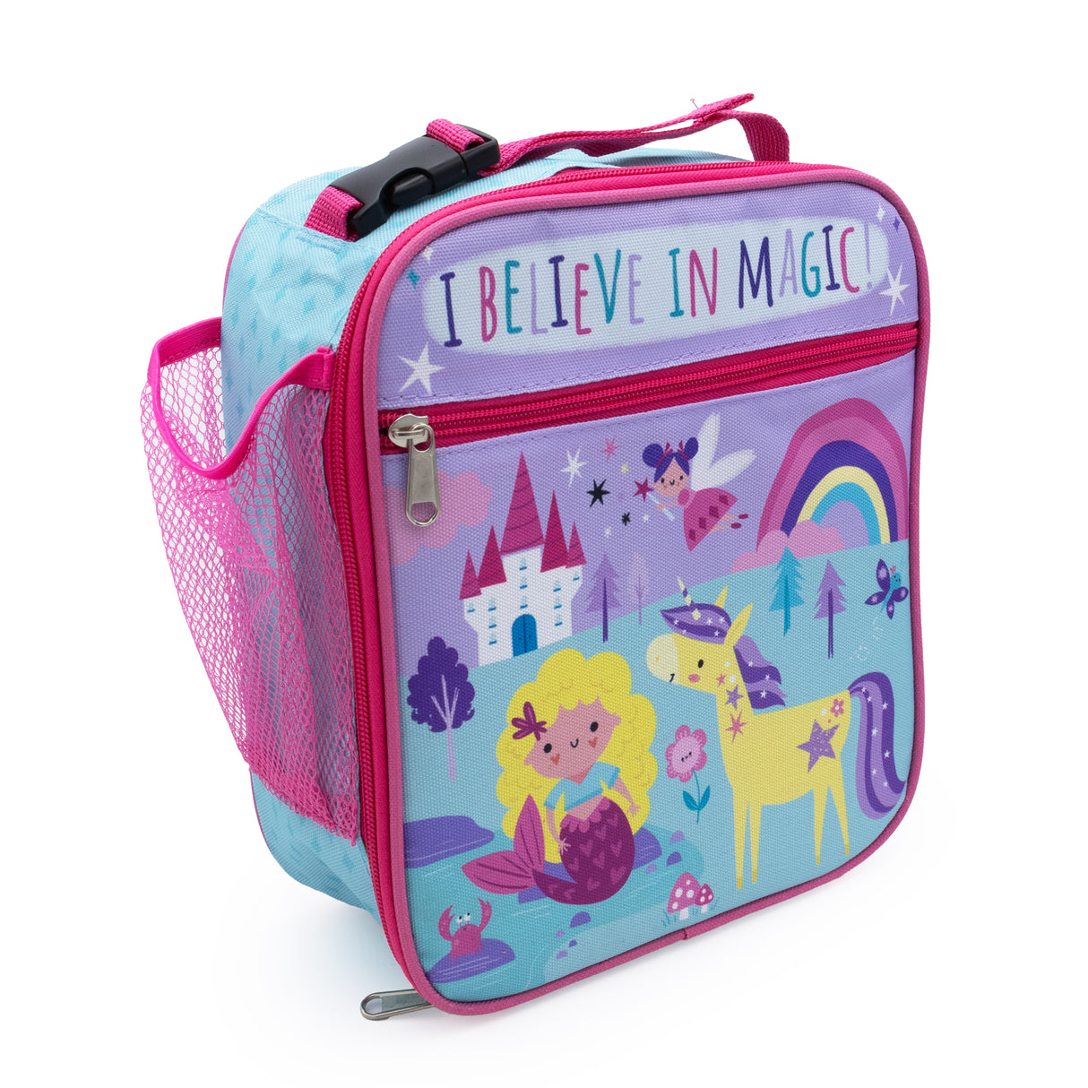 Children’s Magical Creatures Lunch Bag – Insulated Lunchbox with Side Pocket