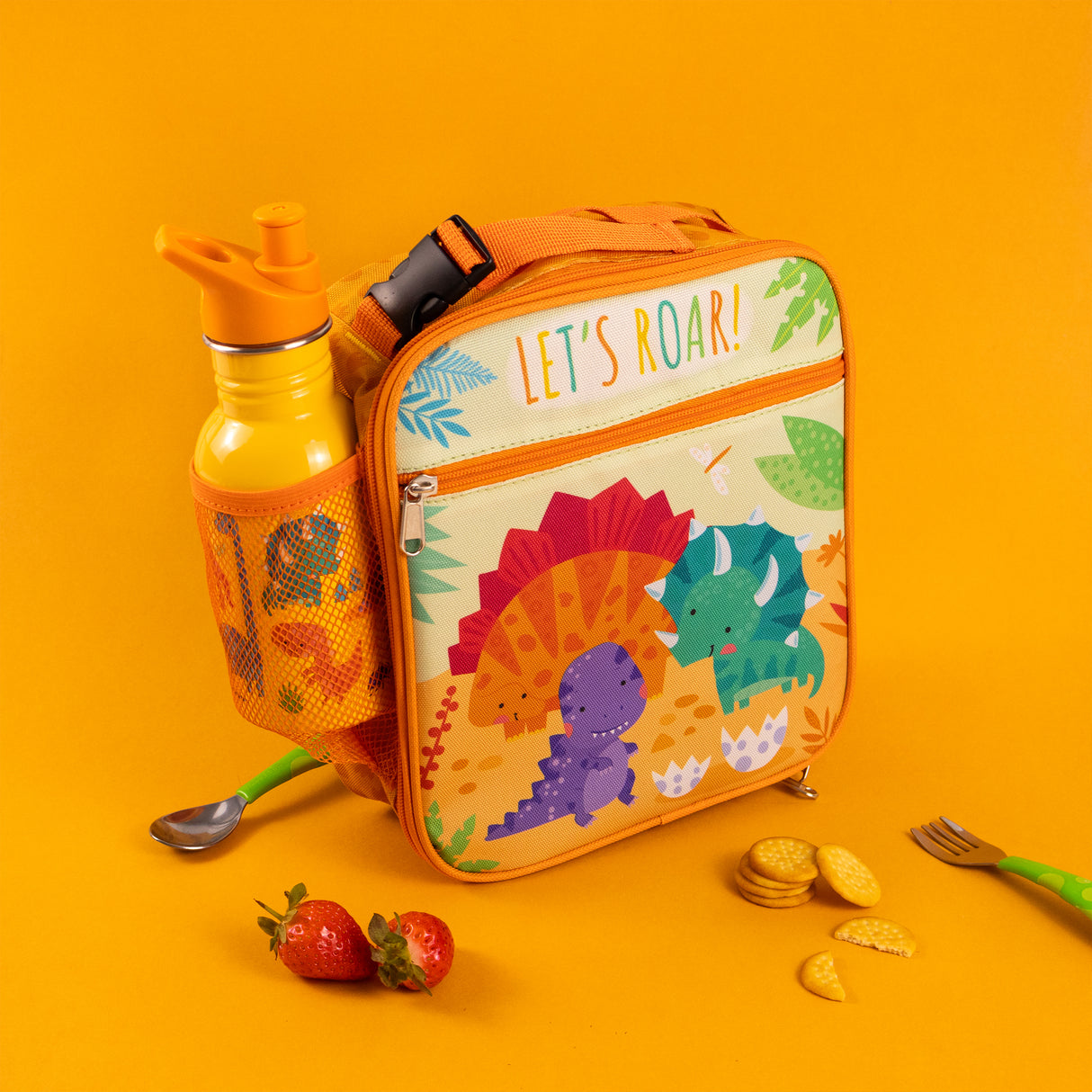 Children’s Dinosaur Lunch Bag – Insulated Lunchbox with Side Pocket