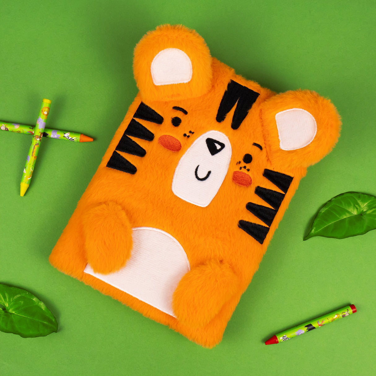 Jungle Animal Plush Notebook – Soft A5 Lined Journal for Kids