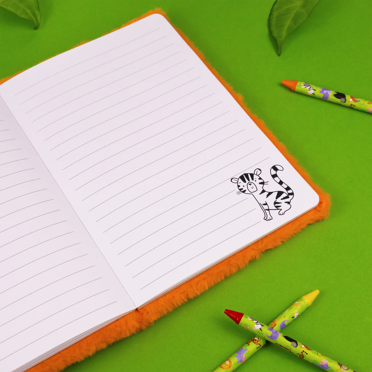 Jungle Animal Plush Notebook – Soft A5 Lined Journal for Kids