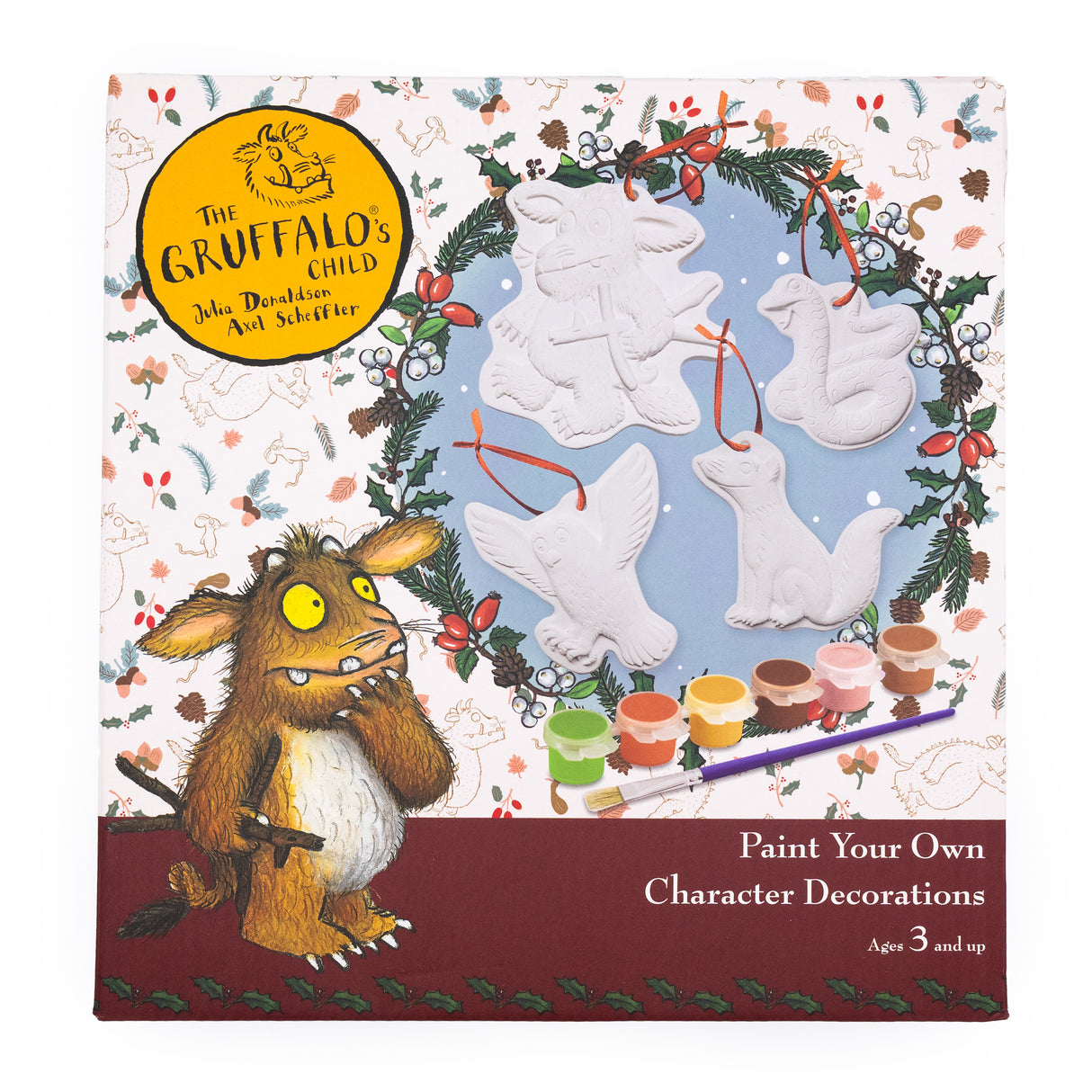 The Gruffalo’s Child Paint Your Own Hanging Decorations | Kids’ Craft Kit with Paints & Brush