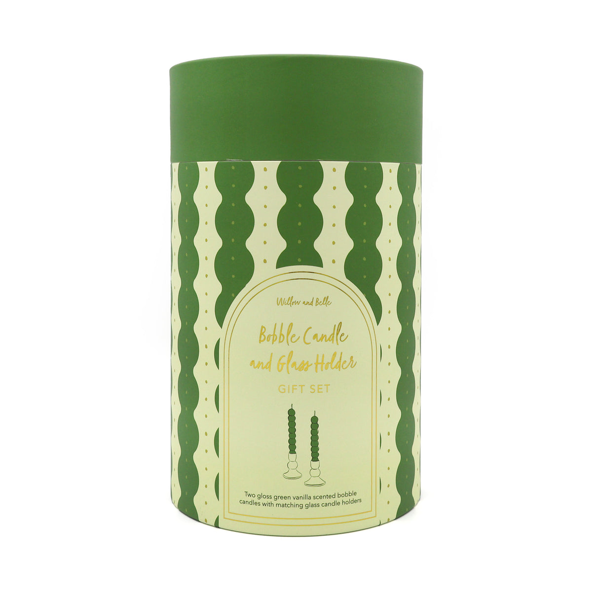 Willow and Belle Bobble Candle and Glass Holder Gift Set