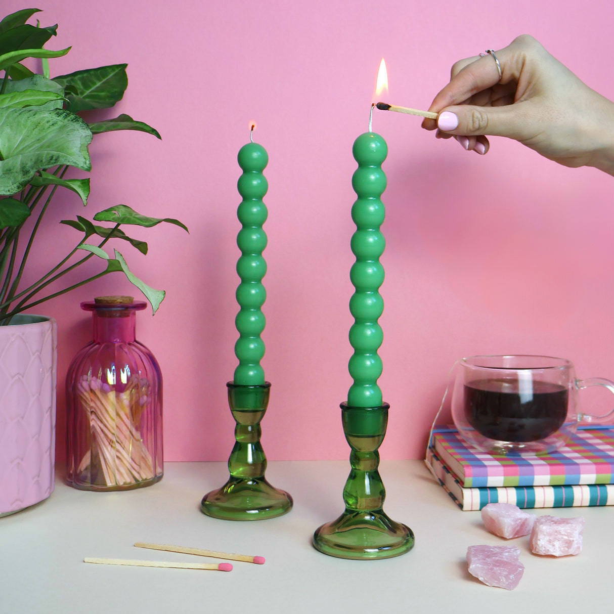 Willow and Belle Bobble Candle and Glass Holder Gift Set