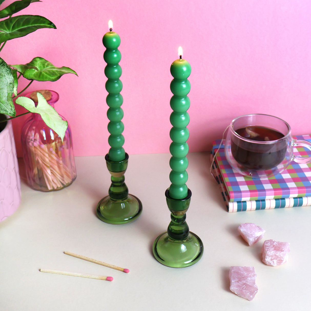 Willow and Belle Bobble Candle and Glass Holder Gift Set