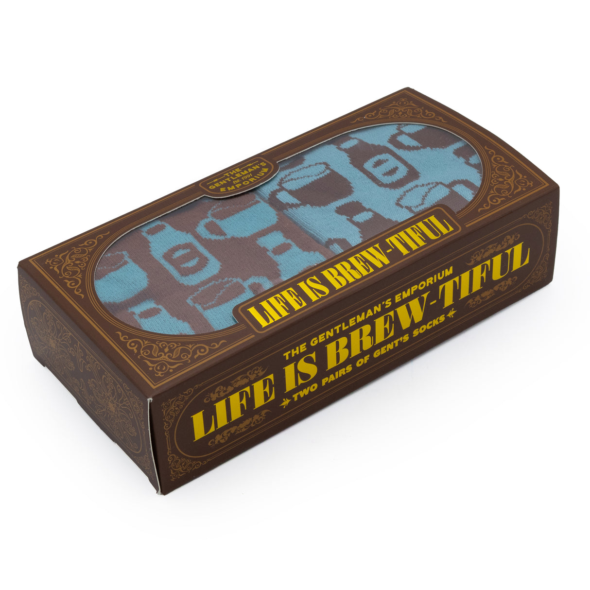 The Gentleman’s Emporium “Life is Brew-Tiful” Socks – 2 Pair Gift Set