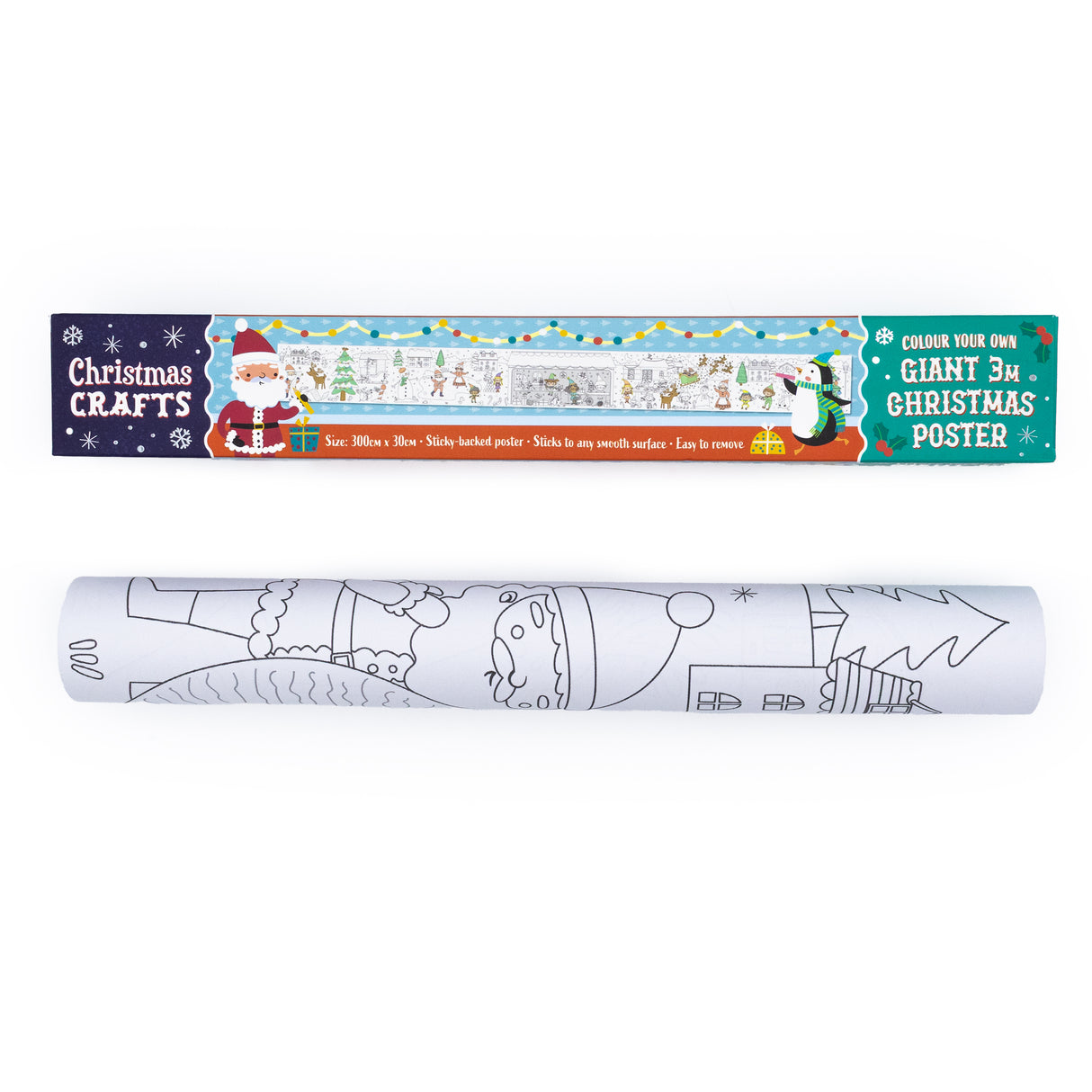 Colour Your Own 3m Christmas Poster – Festive Stick & Colour Activity
