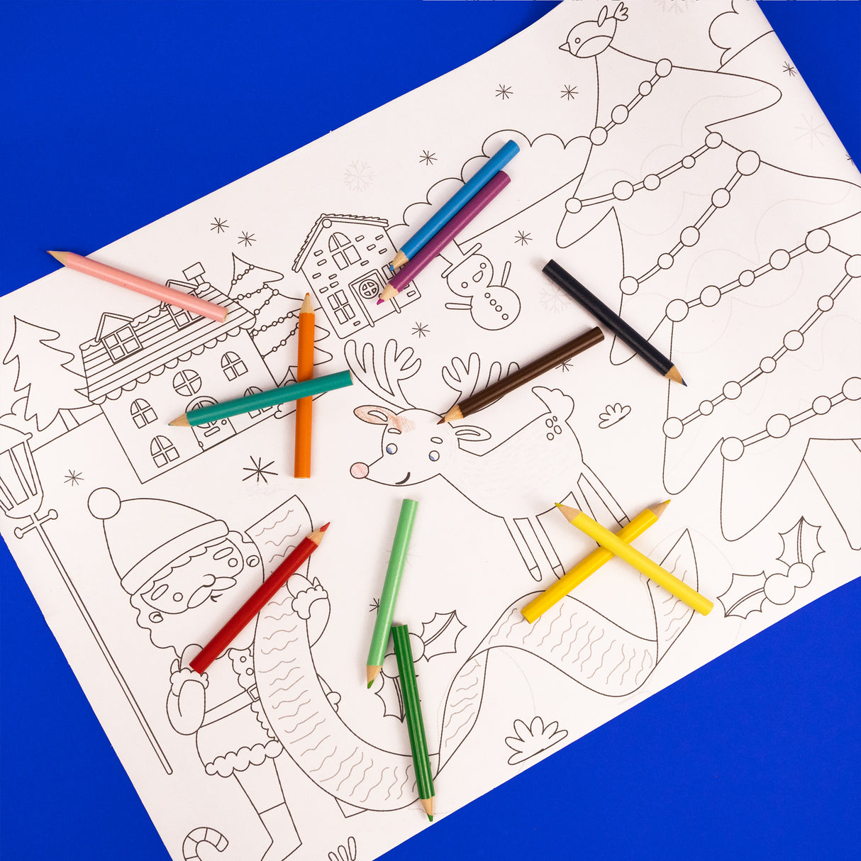 Colour Your Own 3m Christmas Poster – Festive Stick & Colour Activity