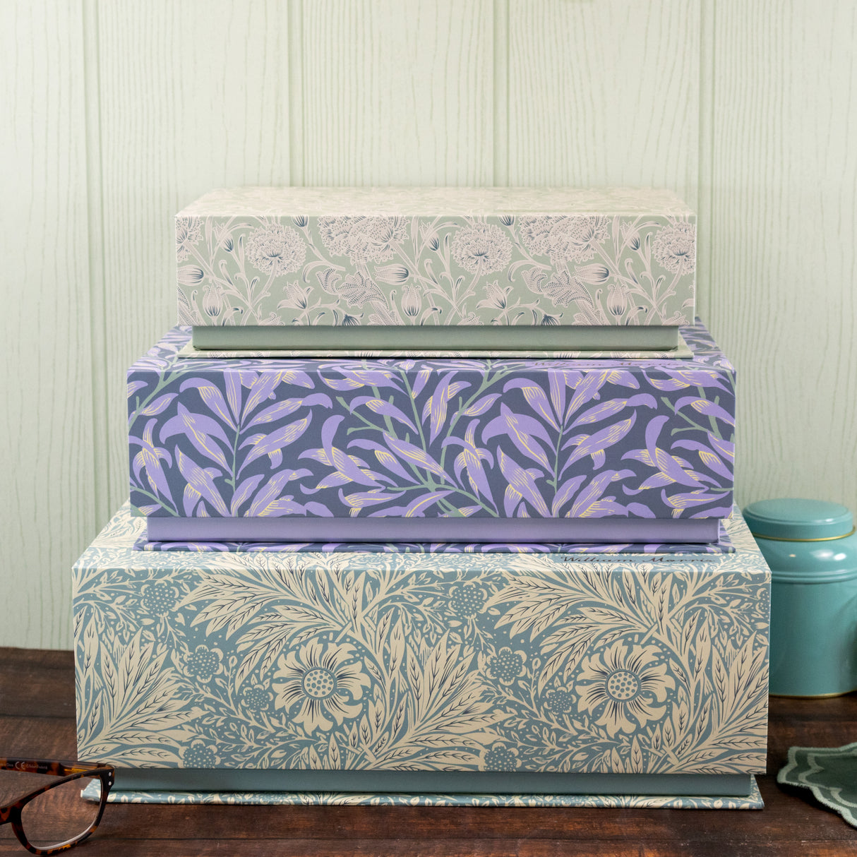 Set of 3 Nesting Storage Boxes - William Morris Designs