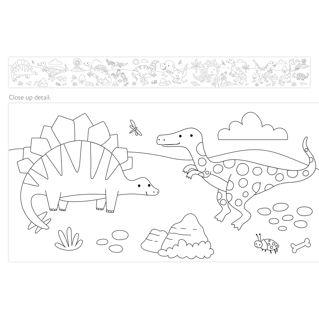 Colour Your Own 3m Dinosaur Poster – Sticky-Backed Screen-Free Activity for Kids