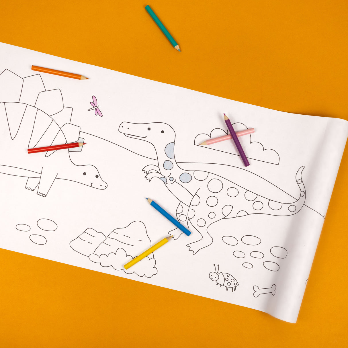 Colour Your Own 3m Dinosaur Poster – Sticky-Backed Screen-Free Activity for Kids