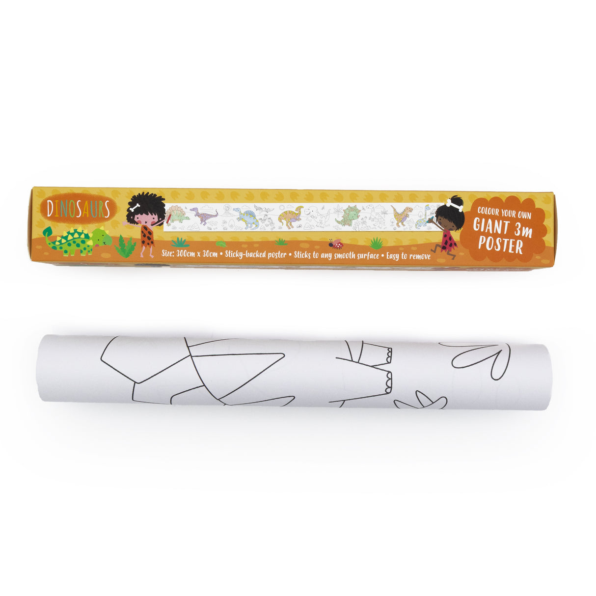 Colour Your Own 3m Dinosaur Poster – Sticky-Backed Screen-Free Activity for Kids