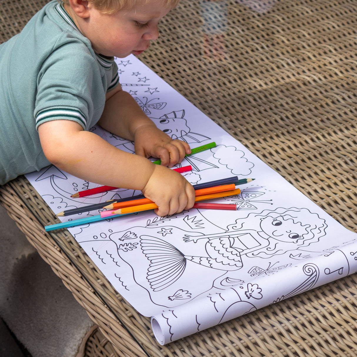 Colour Your Own 3m Magical Creatures Poster – Unicorns, Castles & Rainbows Activity