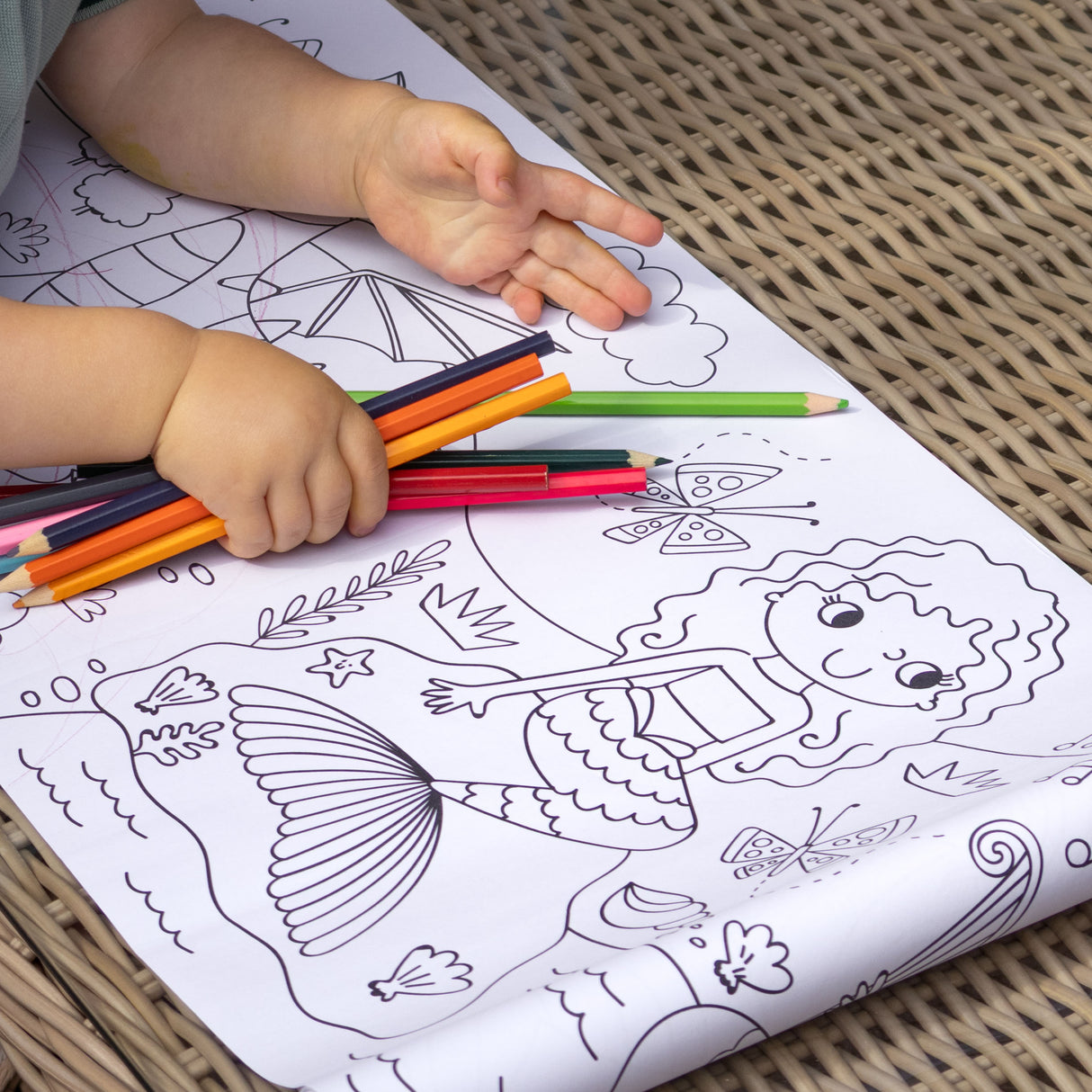 Colour Your Own 3m Magical Creatures Poster – Unicorns, Castles & Rainbows Activity
