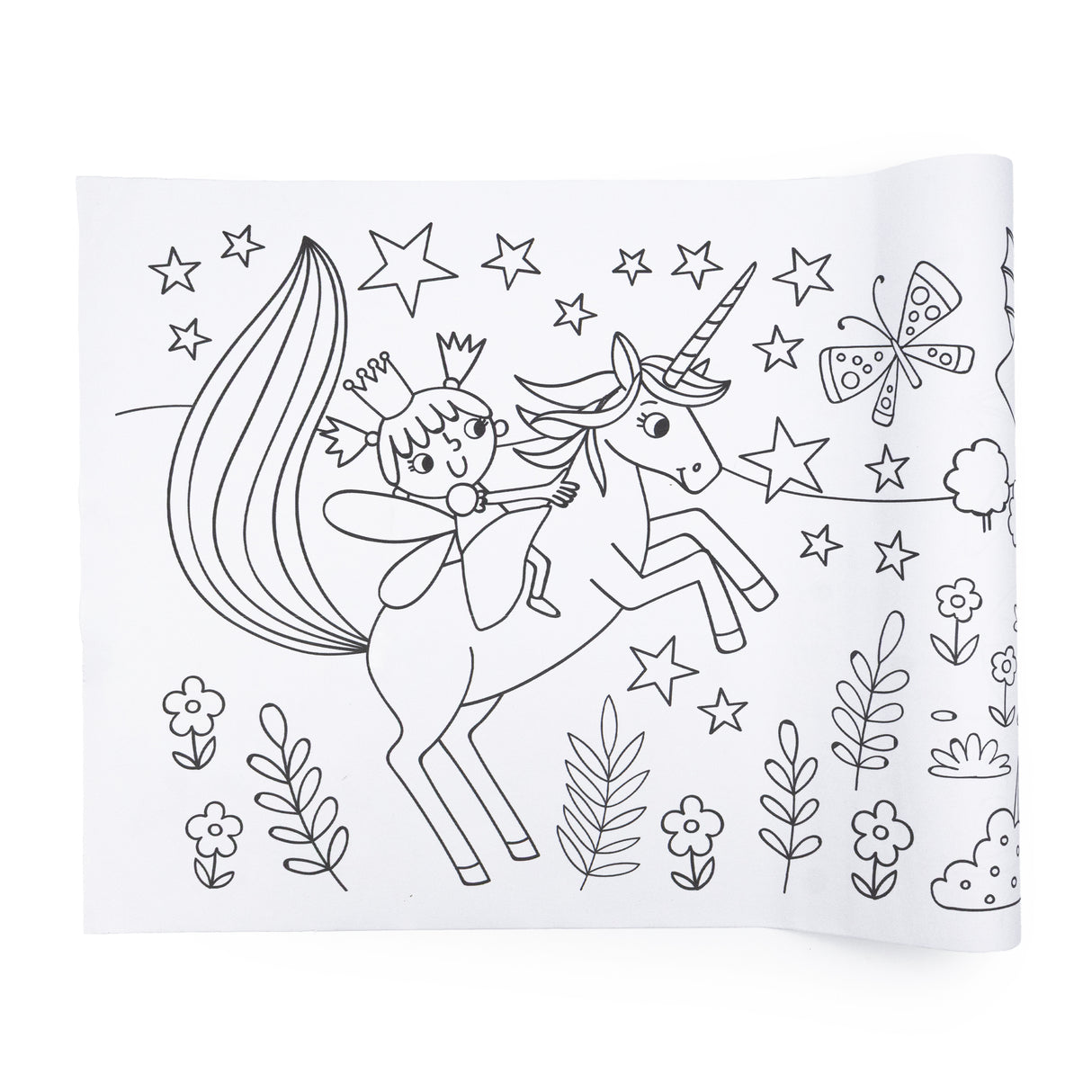Colour Your Own 3m Magical Creatures Poster – Unicorns, Castles & Rainbows Activity