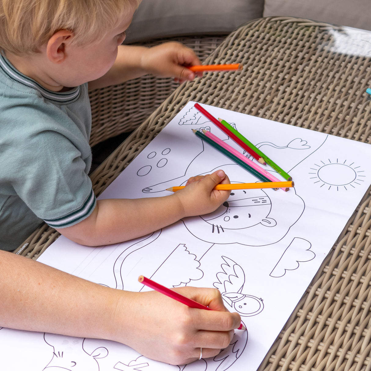 Colour Your Own 3m Jungle Animals Poster – Monkeys, Tigers, Parrots & Elephants