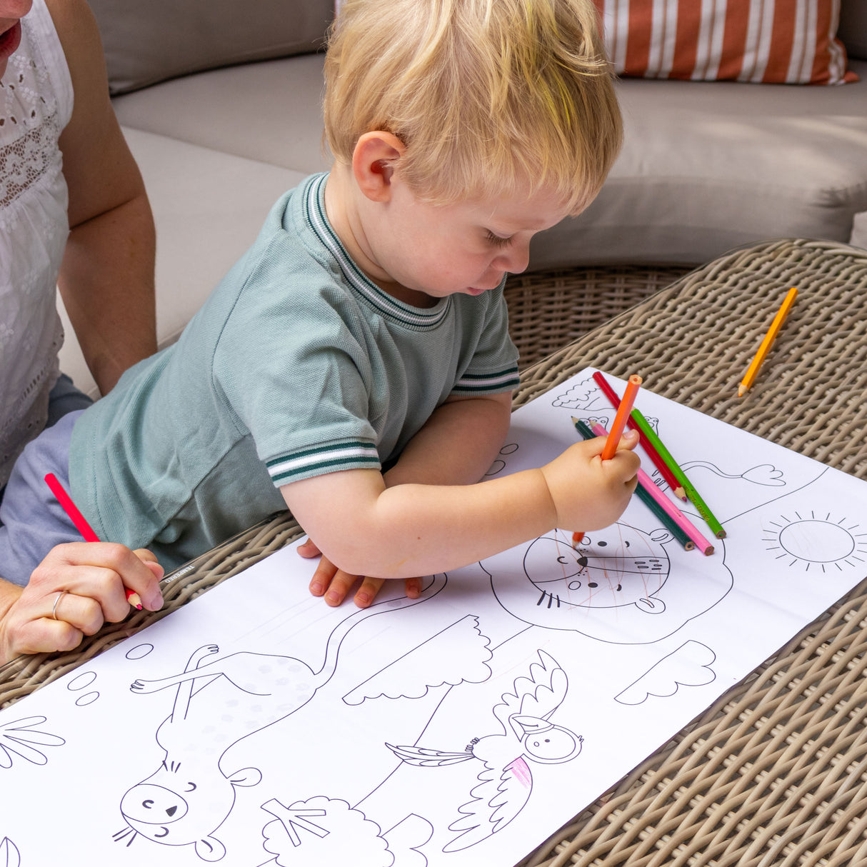 Colour Your Own 3m Jungle Animals Poster – Monkeys, Tigers, Parrots & Elephants