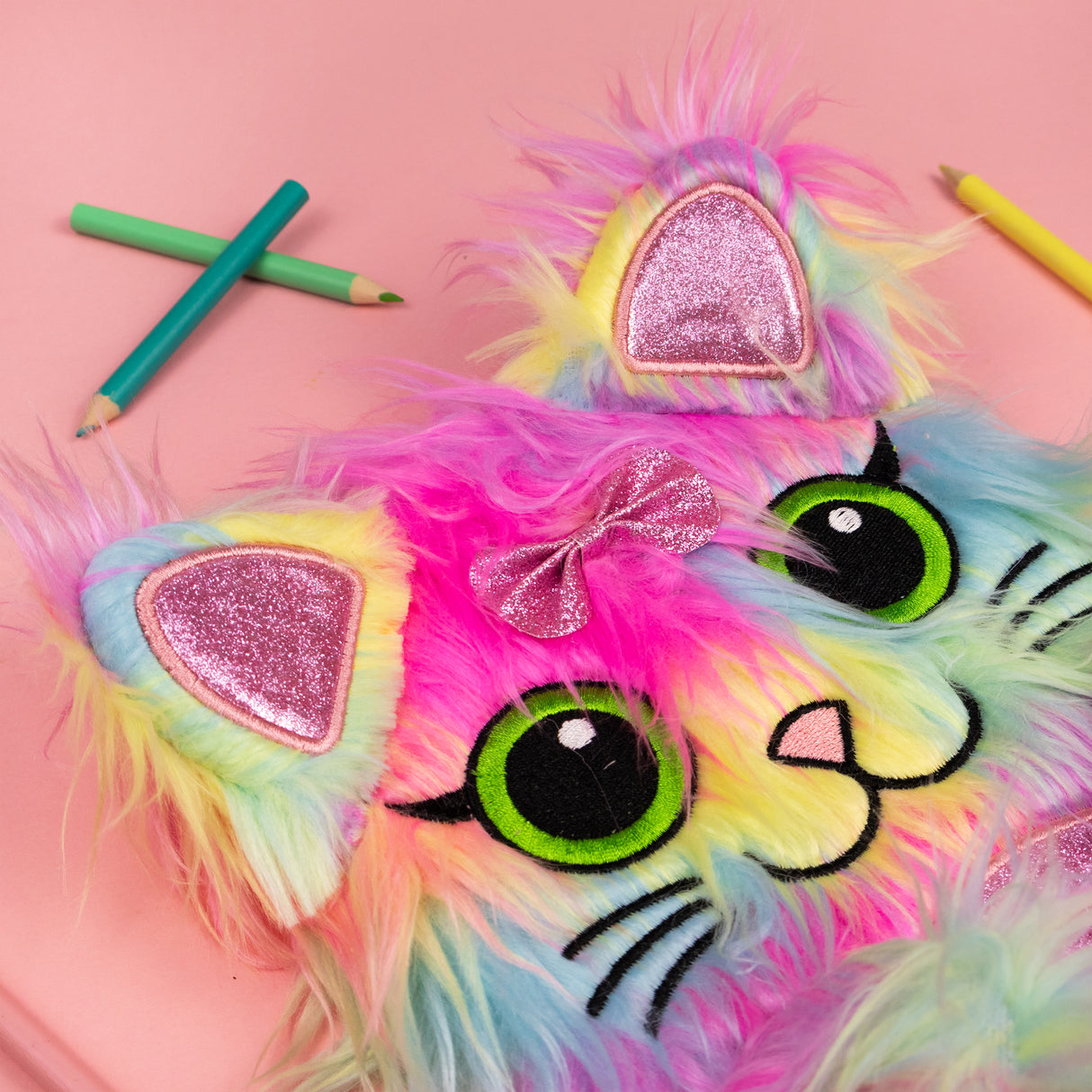 Scruffy Cat Plush Notebook – Soft A5 Lined Journal for Kids