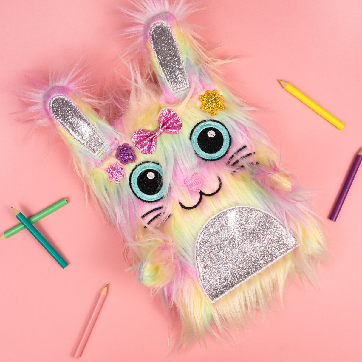 Scruffy Rabbit Plush Notebook – Soft Cover Journal for Kids